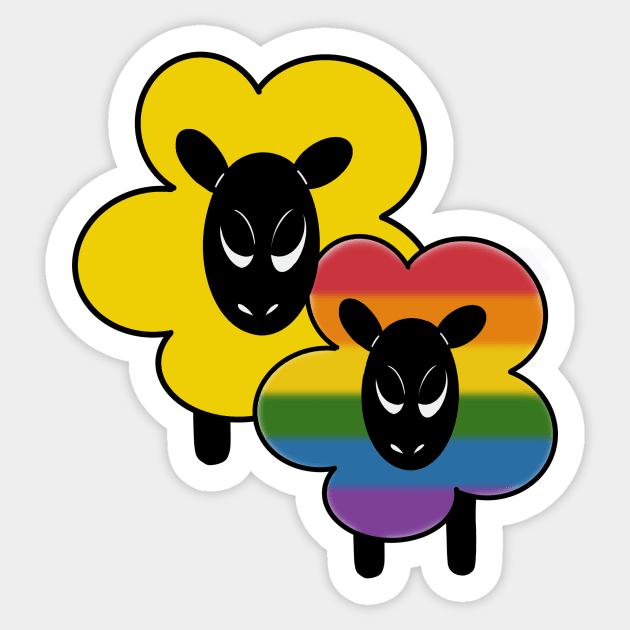 Proud Gay Ally Rainbow sheep Sticker by Emberpixie